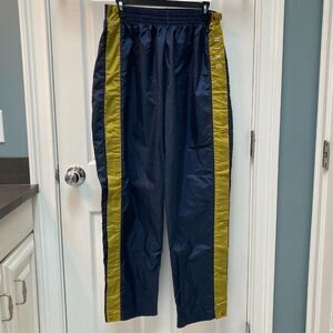 Vintage Nike Tearaway Basketball Pants Blue with Green Stripes Size Large